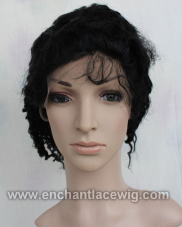 8 inch Water Wave Human Hair Full Lace Wig