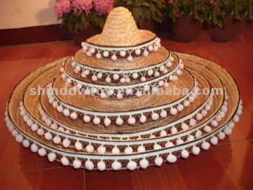 Wheat Mexican sombrero hat,Fashion Mexican natural straw hat