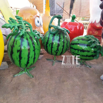 Custom outdoor fiberglass fruit statue resin melon stculpture