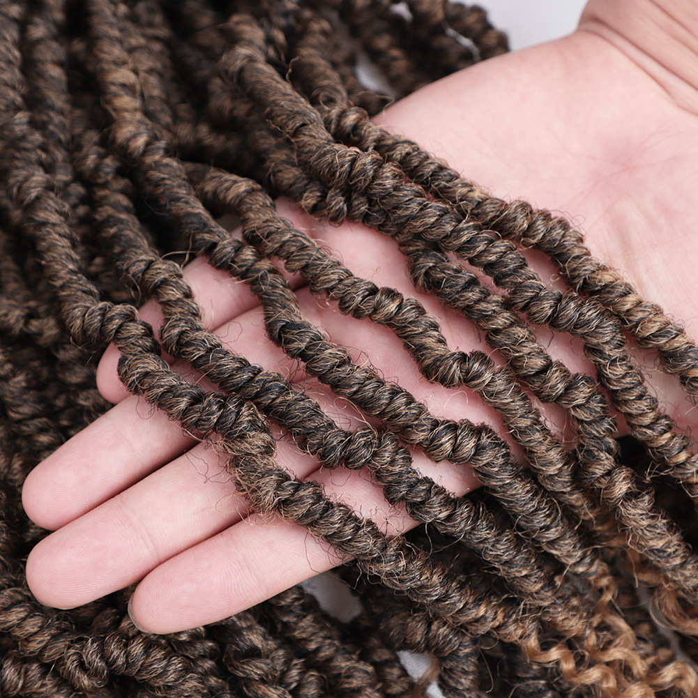 Bomb Twist Crochet Hair Extensions Solid And Ombre Color 12inch Synthetic Fiber Black Brown Curly Bomb Spring Twist Hair