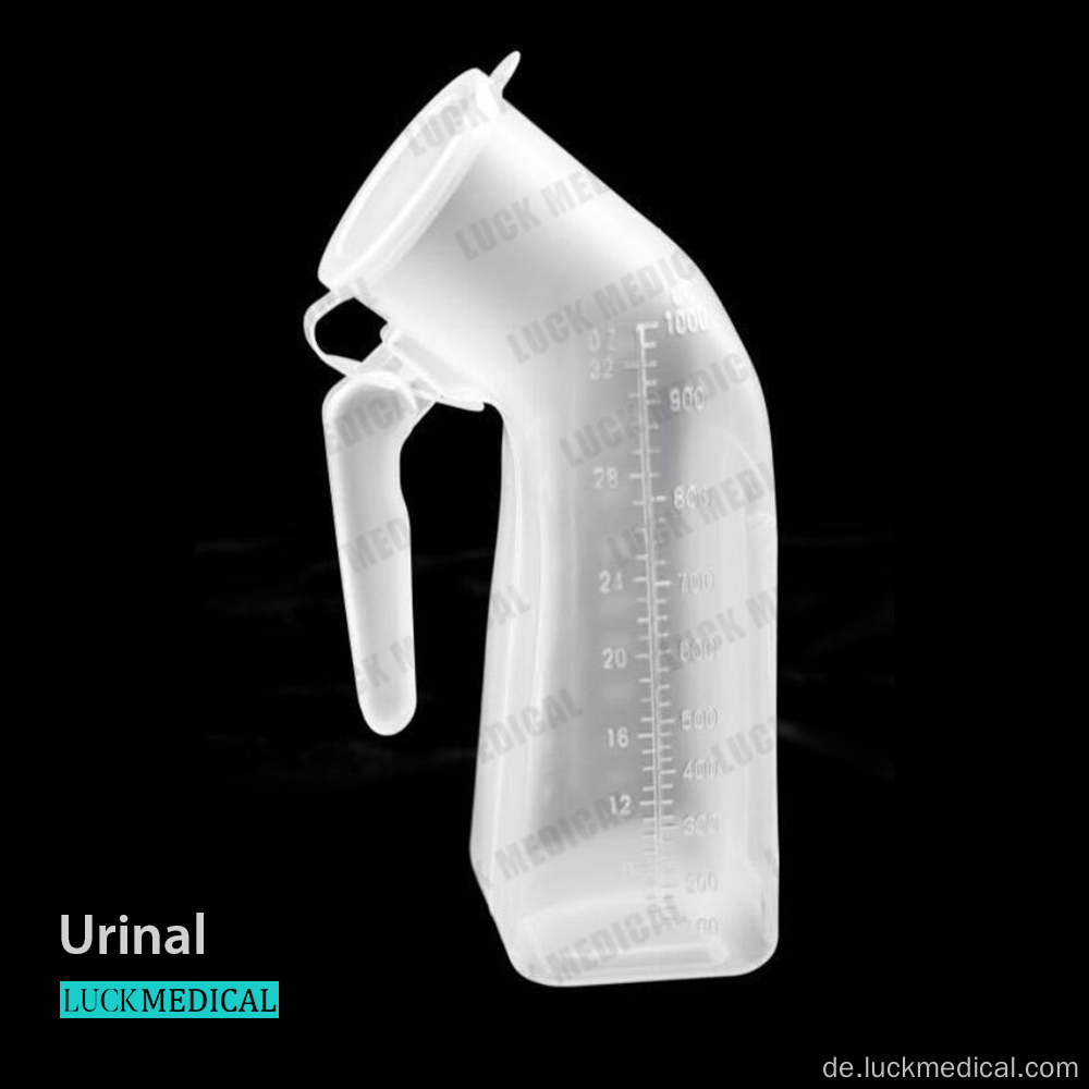 1000 ml abgeschlossenes transparentes Urinal mit Deckel