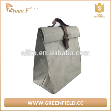 Reusable water resistant paper lunch bag,unique grey kraft paper lunch bag