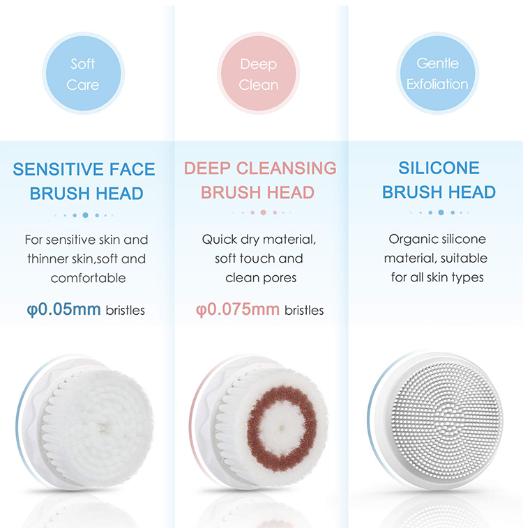 facial cleansing brush heads uses