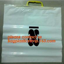 rigid snap handle bag/rigid handle plastic bag/handle polybag,rigid snap loop handle plastic bags
