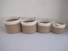 natural material handmade jute storage baskets