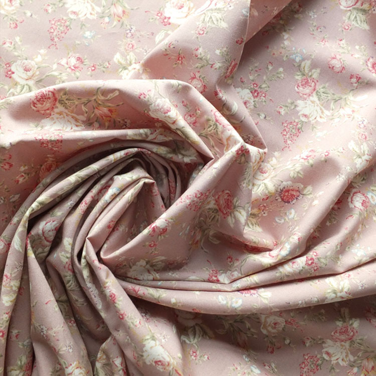 Wholesale Clothing Material Poplin Cotton Woven Floral Design Fabric For Dress