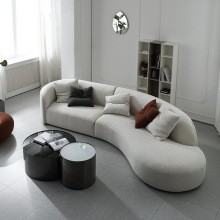Modern Cream Velvet Tufted Sofa Set for Living Room