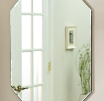 Waterproof Paint Silver Mirrors , Round Silver Wall Mirror