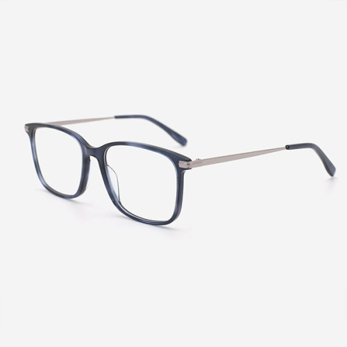 Rectangle Acetate And Metal Combined Unisex Optical Frames 23A3173