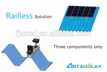 railless metal sheet solar roof mounting system