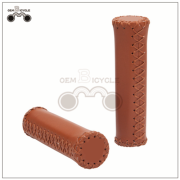 Hand-made PU Material Brown Bicycle Grips