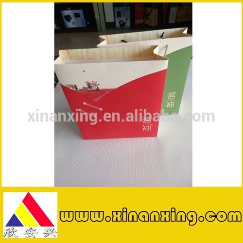 custom paper bag for tea, red paper bag made in china