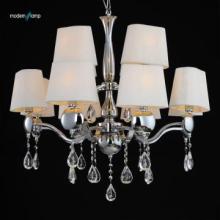 wihte fabric polished chrome chandelier