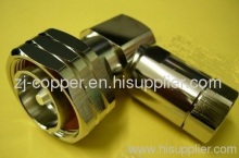 Din Male Right Angle Connector For Half Inch Super Flexible Cable