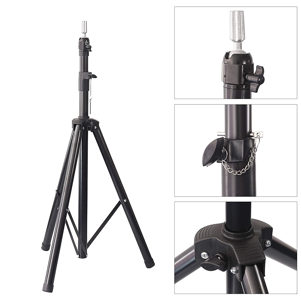 Black Heavy Duty Adjustable Hair Mannequin Stand Metal Wig Tripod Stand for Canvas Block Wig Head Stand Holder