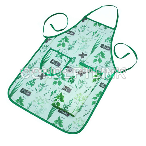100%Polyester Waterproof Apron Kitchen Set For Girl