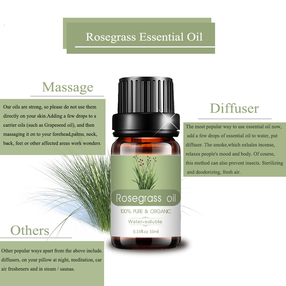 น้ำมันหอมระเหย Rosegrass diffuser 10 มล. สำหรับการดูแลผิว