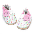 Roze bloemmeisjes zachte lederen baby schoenen