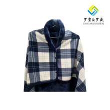 Dark Blue Checkered Felt Blanket