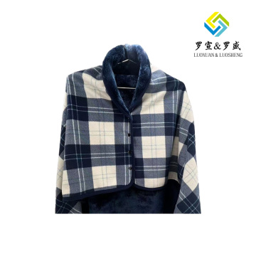 Dark Blue Checkered Felt Blanket