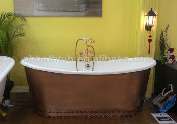 outdoor soaking tub/whirlpool bath/copper skirted bath tub