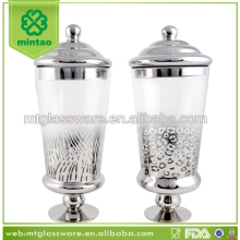 elegant glass candy jar/silver glass jar/apothecary candy glass jar