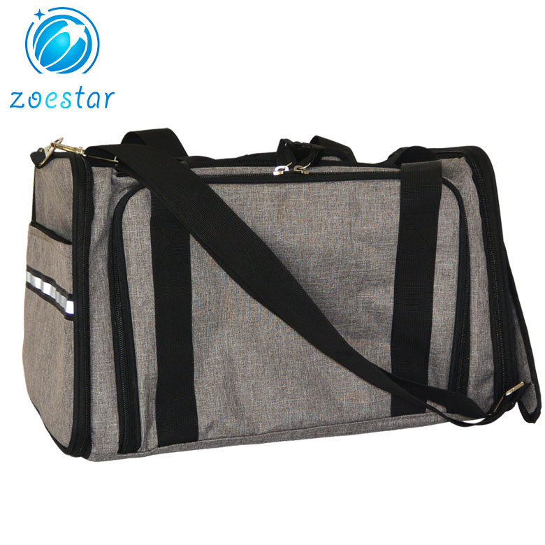 High-end Expandable Pet Carrier Shoulder Tote Bag with Reflective Straps Airline Approved