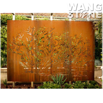 Laser Cut Corten Steel Garden Screen Wall Art Tree