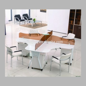 white 4-seat combined table