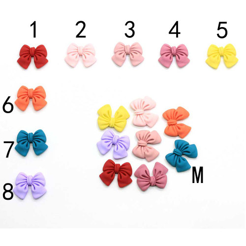 100 piezas colorido Bowknot resina decoración manualidades Bowtie cinta Flatback cabujón álbum de recortes DIY adornos accesorios