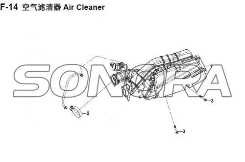 SYMスペアパーツ最高品質のためのF-14空気清浄機XS 150 T 8クロックス