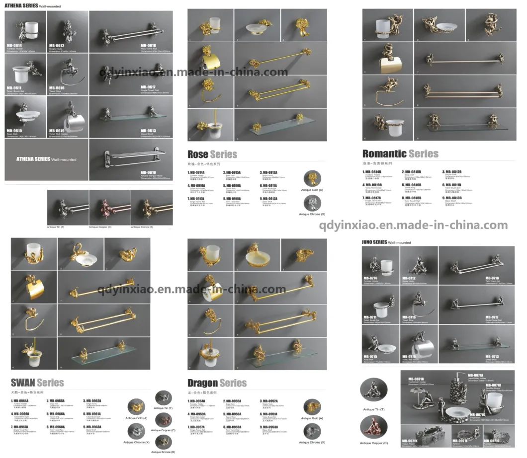 Precision Casting Gold Plated Towel Rail Ring Bathroom Sets Dodo Bear Series