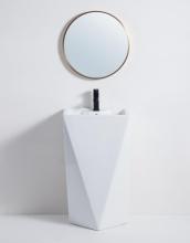 Elegant Pedestal one piece Bathroom Sink with overflow