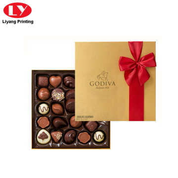 Chocolate Packaging Gift Box With Ribbion Decoration