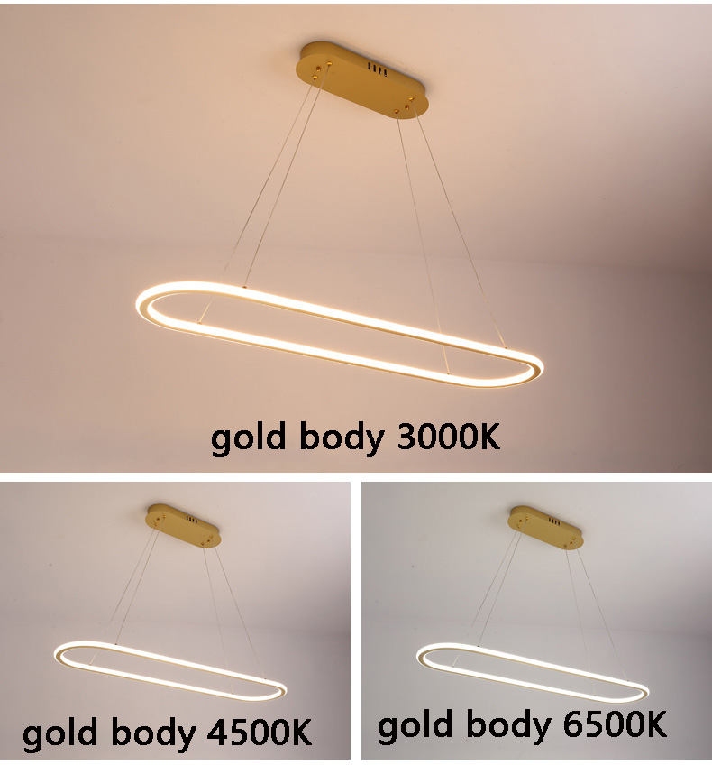 New style chandelier led pendant light creative rectangular dining table hanging lamp