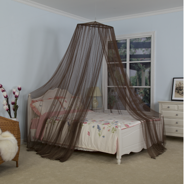 Round Top Fabric Mesh Double Bed Bed Canopy