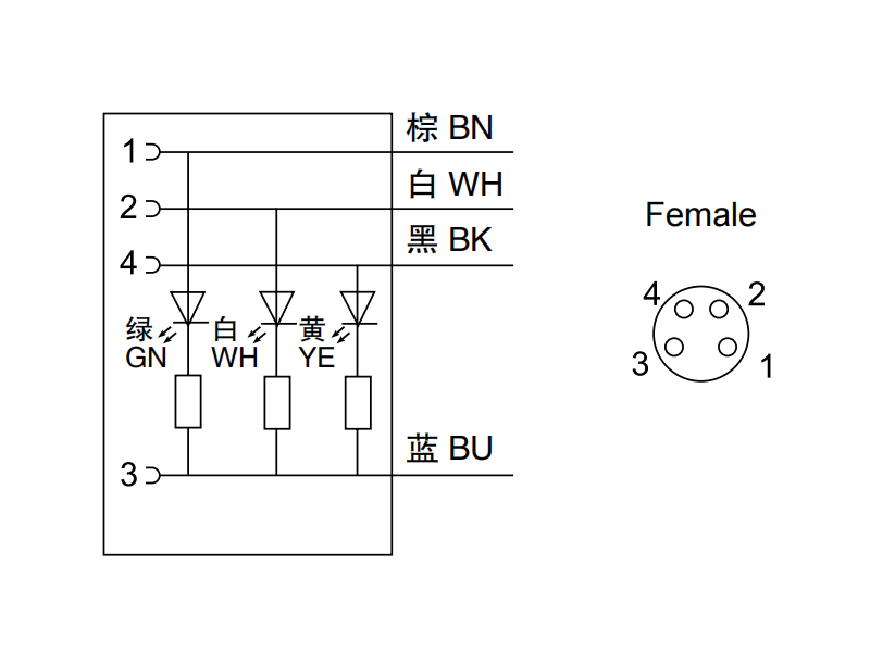 M8 4 pin connector cable