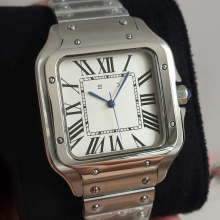 38mm Stainless Steel Men's Mechanical Watch with Sandoz Square Design, NH35 Movement, and Mineral Glass