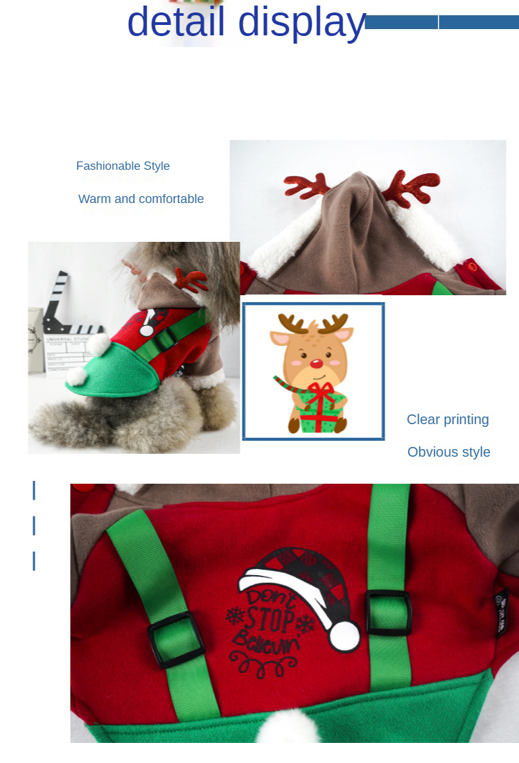 Pet Clothes Cute Deer Makeover Schnauzer Small Dog Christmas Funny Costumes