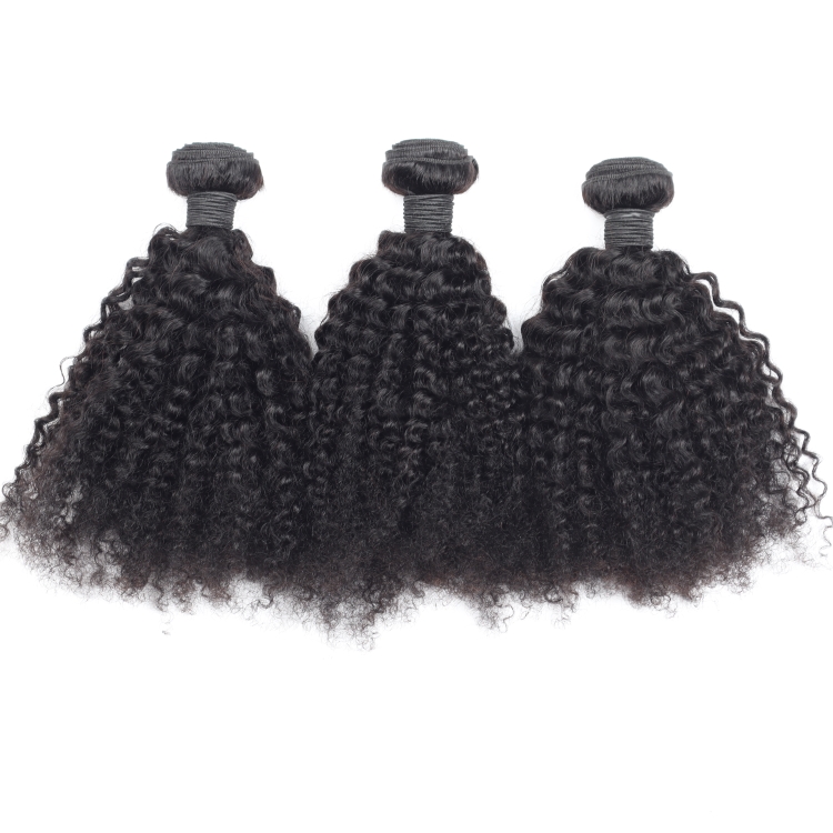 Wholesale afro kinky curly bundles Brazilian human hair bundles with 13x4 lace frontal 100% human hair weave extensions