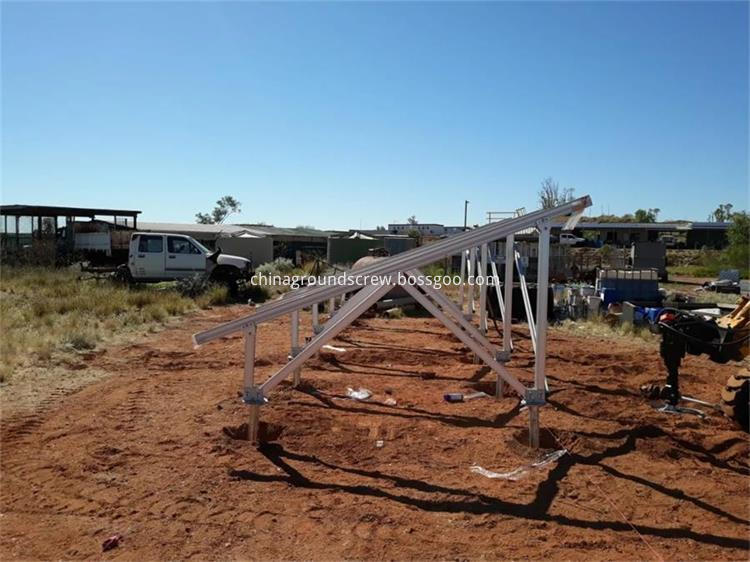 Solar brackets ground pile foundation