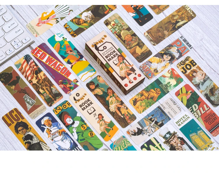 28PCS Per Set Retro Design Printed Paper Bookmark