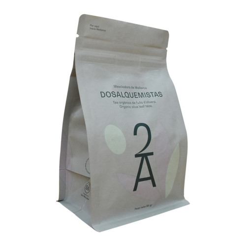 Piawaian Pengeluaran Custom Top Zip Compostable Pla Coffee Packaging