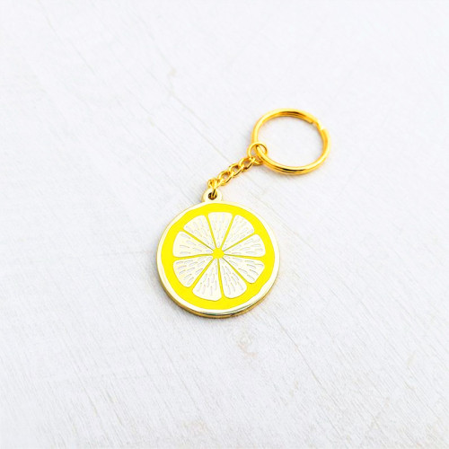 Hot Selling Fashion Metal Silver Fruit Keychain