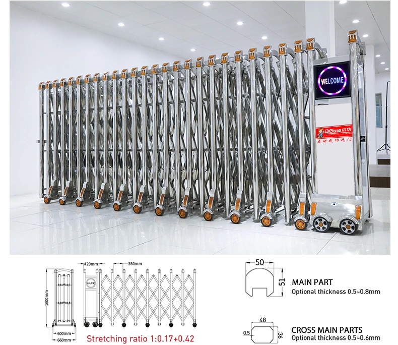 Stainless Steel Retractable Driveway Gate for Security