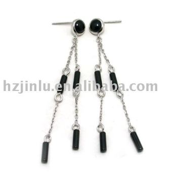 Pure silver earring, lady eardrop with zircon(E010075)