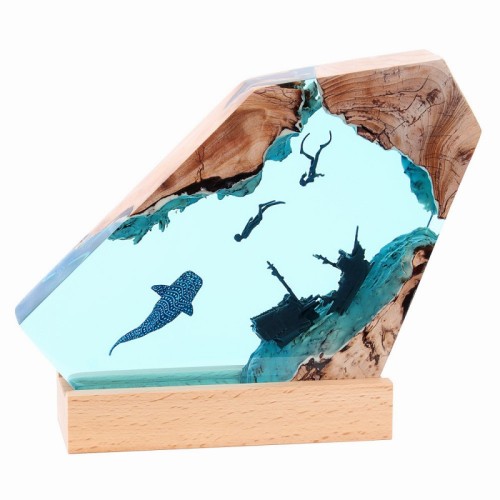 Văn phòng sáng tạo Máy tính để bàn Ocean Art Resin Trang trí