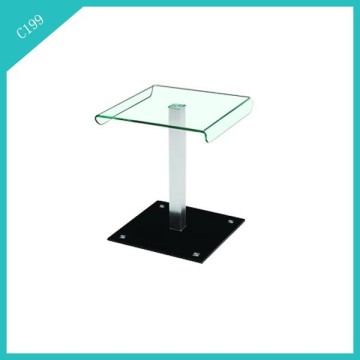 Aluminum legs bending glass top end table