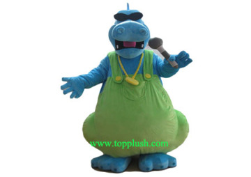 Blue Hippo Mascot Costume