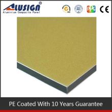 Alusign golden color aluminum brushed finish